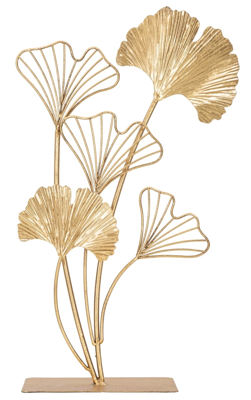 Decoratiune Leaf, Mauro Ferretti, 26x11.5x44.5 cm, fier, auriu - imagine 7
